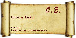 Orova Emil névjegykártya